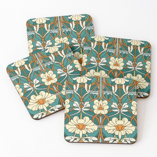 Item preview, Art Deco Nouveau Inspired Floral Tapestry designed and sold by digitalvintage.