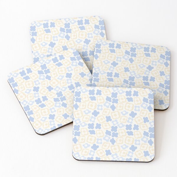 Item preview, BOHO BOXY MODERN FLOWER PATTERN PASTEL BLUE BEIGE designed and sold by blomastudios.