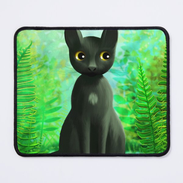 Item preview, Cute black cat in tropical garden designed and sold by Britta Glodde.