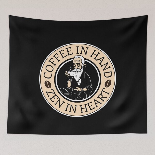 Item preview, Coffee yogi coffee in hand, zen in heart designed and sold by Graffik-Peeps.