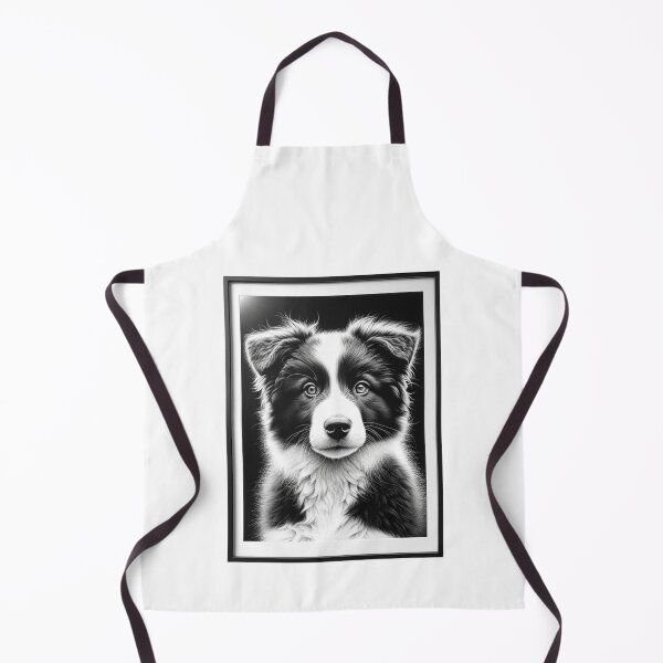 Item preview, Copy of Black and White Border Collie Dog Puppy Drawing designed and sold by CharmStudio.
