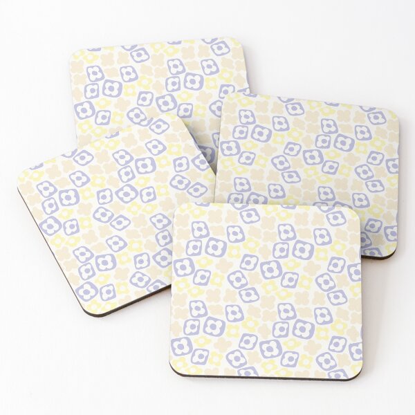 Item preview, BOHO BOXY MODERN FLOWER PATTERN PASTEL YELLOW BEIGE LILAC designed and sold by blomastudios.