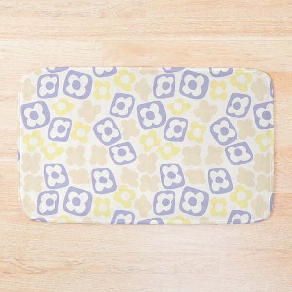 Item preview, BOHO BOXY MODERN FLOWER PATTERN PASTEL YELLOW BEIGE LILAC designed and sold by blomastudios.