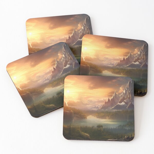 Item preview, Fantasy Landscape - Majestic Mountain Peaks designed and sold by Fantasy Masterpiece.