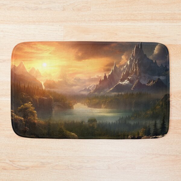 Item preview, Fantasy Landscape - Majestic Mountain Peaks designed and sold by Fantasy Masterpiece.