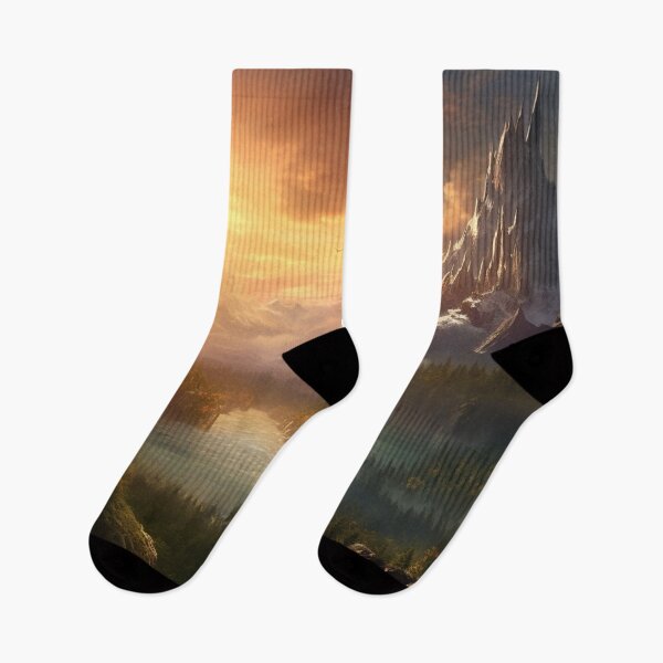 Item preview, Fantasy Landscape - Majestic Mountain Peaks designed and sold by Fantasy Masterpiece.