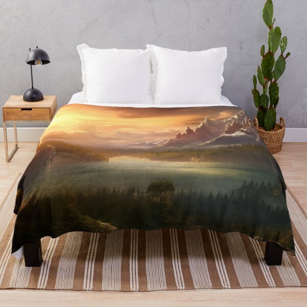 Item preview, Fantasy Landscape - Majestic Mountain Peaks designed and sold by Fantasy Masterpiece.