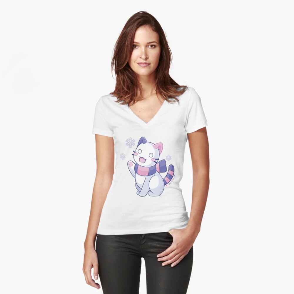 Item preview, Fitted V-Neck T-Shirt designed and sold by devicatoutlet.