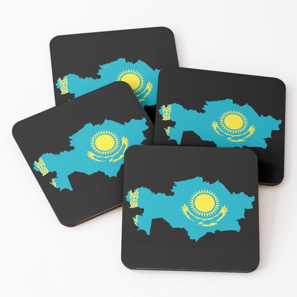 Item preview, Flag Map of Kazakhstan designed and sold by feether-store.