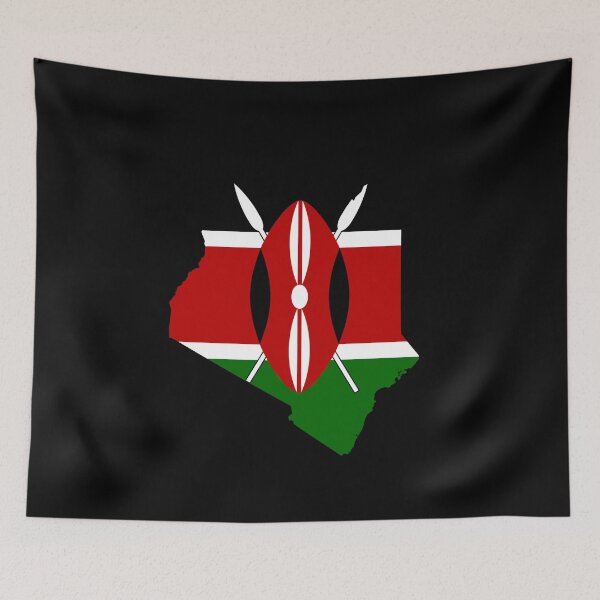 Item preview, Flag Map of Kenya designed and sold by feether-store.
