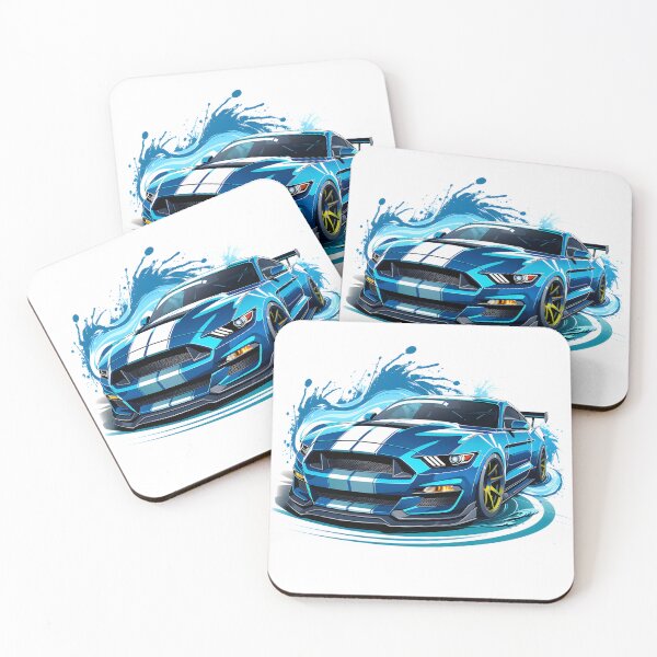 Item preview, Blue powerhouse: Shelby GT500 with rear spoiler ready for drifting designed and sold by Cr-AI-tive.