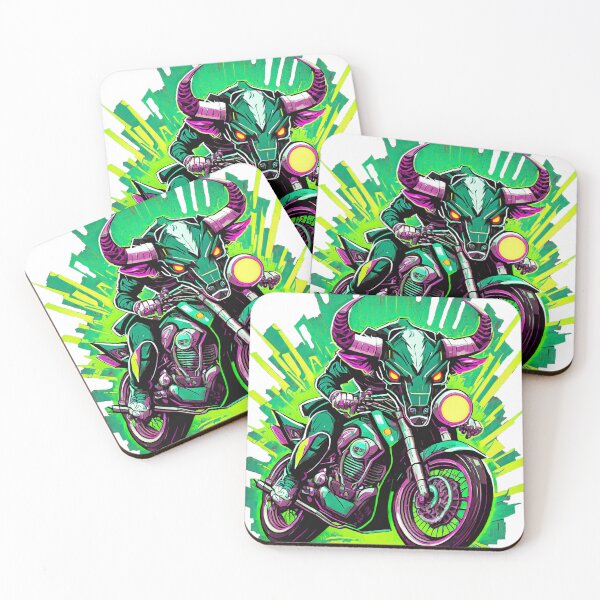 Item preview, Toro verde y su moto designed and sold by BADESIGNZZ.