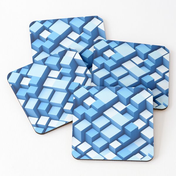 Item preview, Light blue 3D cubes designed and sold by RAIDEN-BLACK.