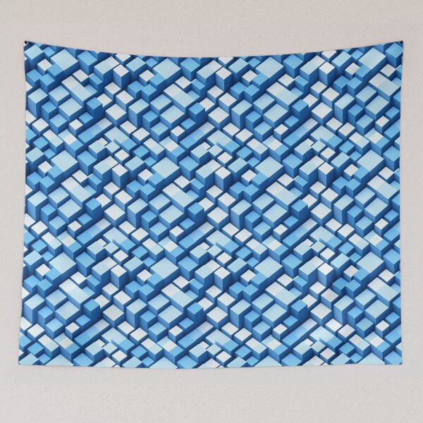 Item preview, Light blue 3D cubes designed and sold by RAIDEN-BLACK.
