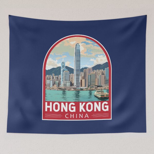 Item preview, Hong Kong China Travel Art Emblem designed and sold by KrisSidDesigns.