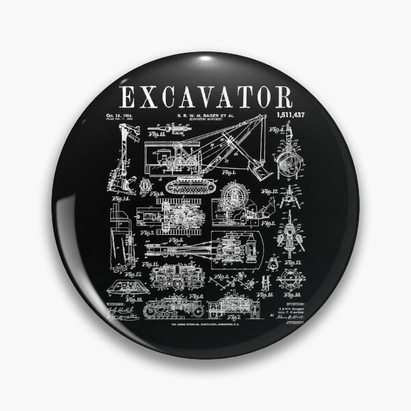 Item preview, Excavator Digger Heavy Equipment Operator Vintage Patent designed and sold by GrandeDuc.