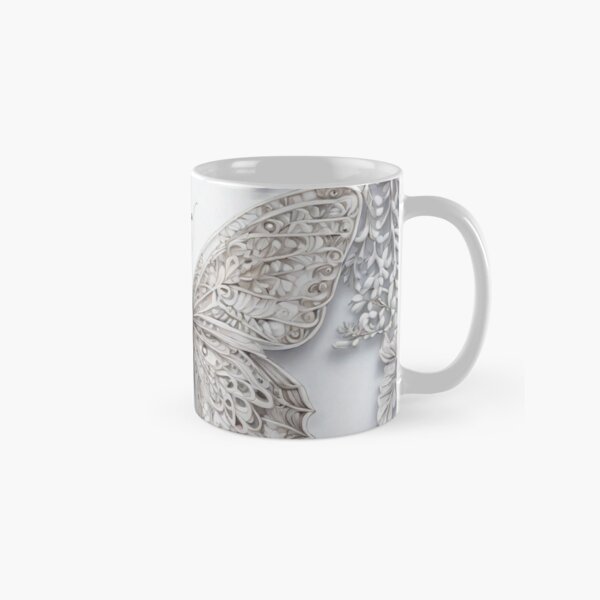 Fancy Moth with Stars Extra Large Ceramic Coffee Mug