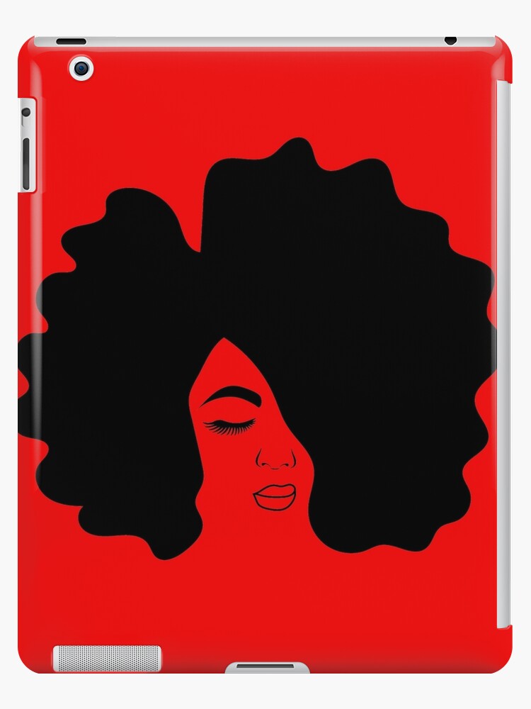 Big Afro Drawing Black Woman With Natural Hair Ipad Case Skin
