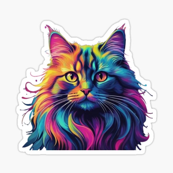 Item preview, Colored Cat  designed and sold by Alexandra Vasconcelo.