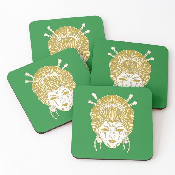Item preview, FROM THE SERIES OF GOLD JAPANESE MASKS FOR WOMEN designed and sold by infinitearte.