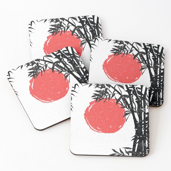 Item preview, Sunset and Bamboo, Japanese Modern Art designed and sold by BossyCatHome.