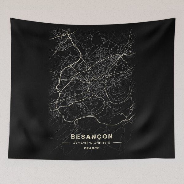 Item preview, Map of Besançon Black and white designed and sold by Jerhus.