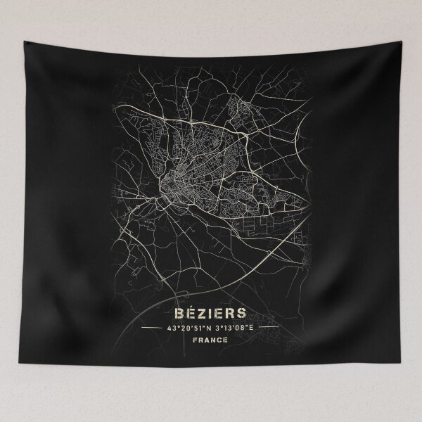 Item preview, Map of Béziers Black and white designed and sold by Jerhus.