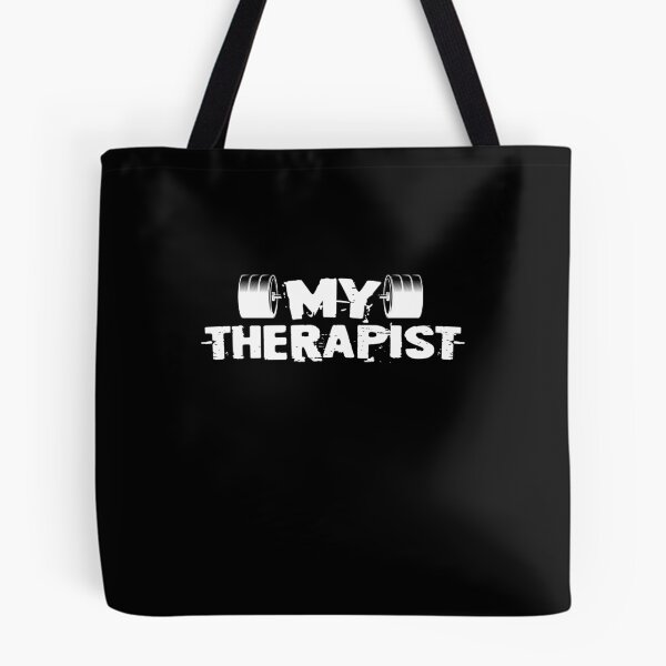 Item preview, Lifting Barbell My Therapist Gym Quote designed and sold by ArabCorner.