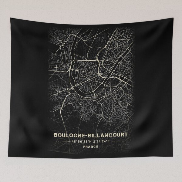 Item preview, Map of Boulogne-Billancourt Black and white designed and sold by Jerhus.