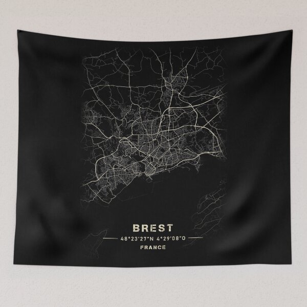 Item preview, Brest Map Black and White designed and sold by Jerhus.