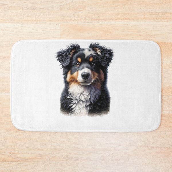 Item preview, Tri Color Black Australian Shepherd Dog Drawing designed and sold by CharmStudio.