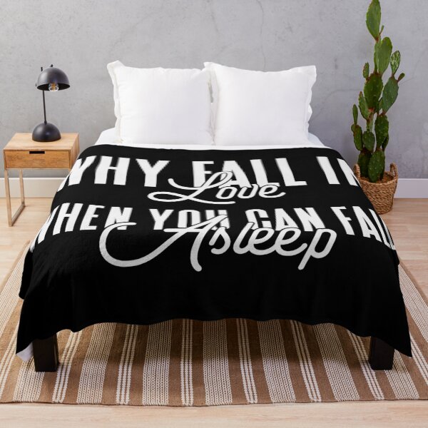Item preview, Why Fall in Love When You Can Fall Asleep - Funny Valentine's Day, Anti-Valentine's Humor (White Design) designed and sold by Spiprinto.
