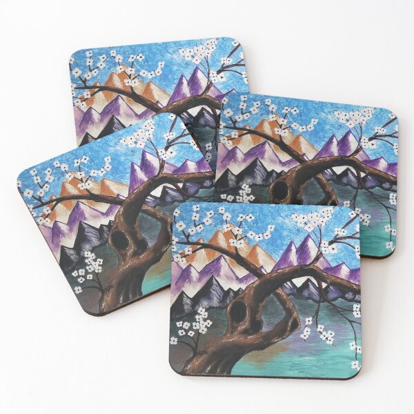 Item preview, plum tree and lakeside mountains designed and sold by janjacbu.