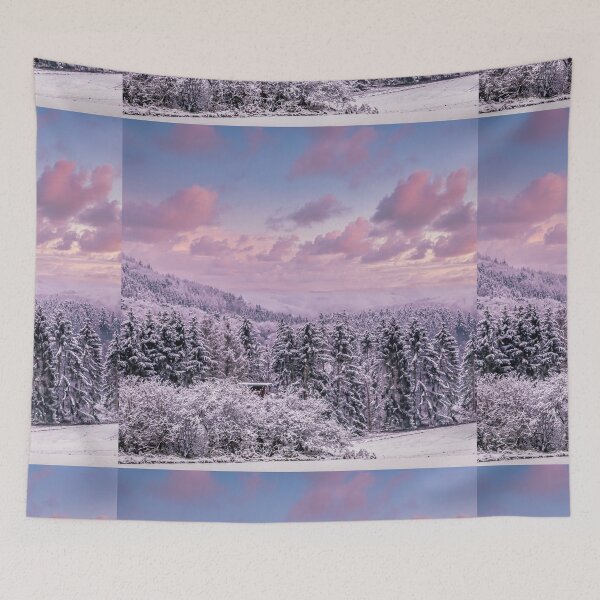 Item preview, Pink Snowy Winter Sunset designed and sold by DigitalArrange.
