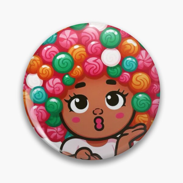 Item preview, Gumball Candy Afro Hair Cute Girl Kissy Face designed and sold by StickeroozShop.