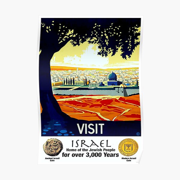 ISRAEL VINTAGE; Tourism Advertising Print Poster