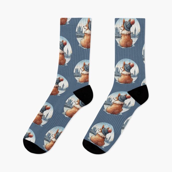 Item preview, Winter and corgi, corgi lovers, corgi and London, animals lovers, dogs lovers, corgi mom, corgi dad designed and sold by Collagedream.
