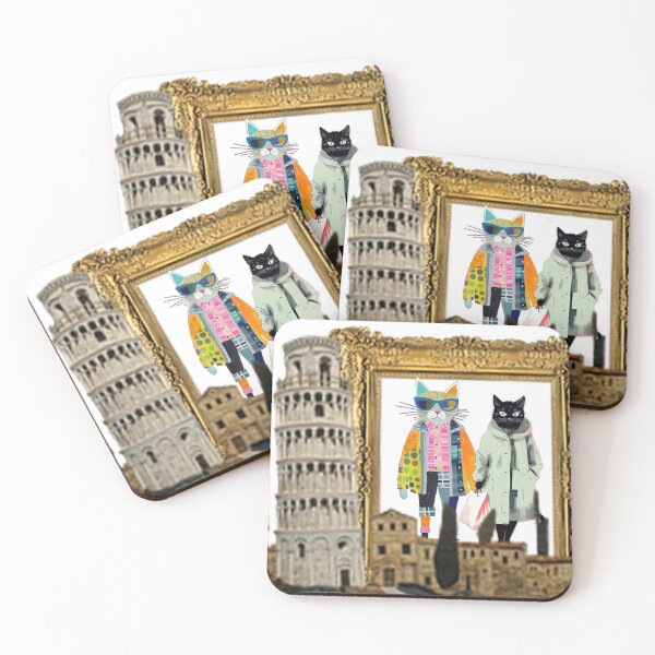 Item preview, Whimsical Modern Cat in Pisa, Italy Artwork designed and sold by GAGO5.