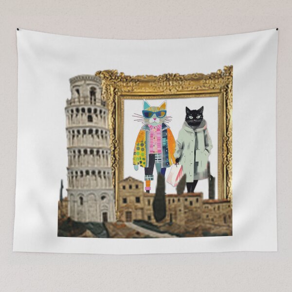 Item preview, Whimsical Modern Cat in Pisa, Italy Artwork designed and sold by GAGO5.