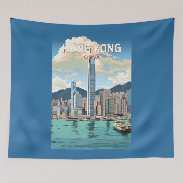 Item preview, Hong Kong China Travel Art Vintage designed and sold by KrisSidDesigns.