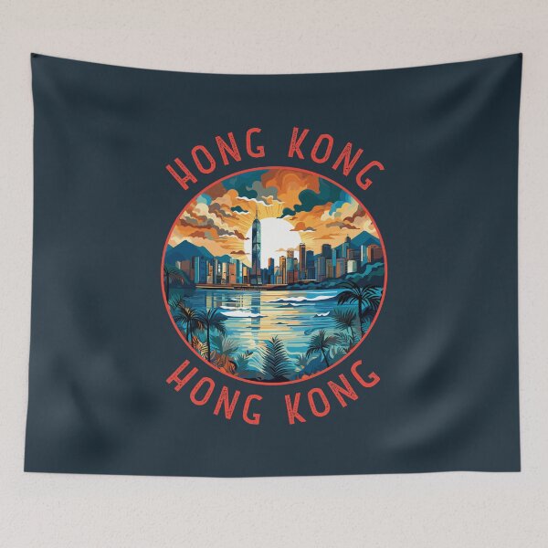 Item preview, Hong Kong China Retro Distressed Circle designed and sold by KrisSidDesigns.