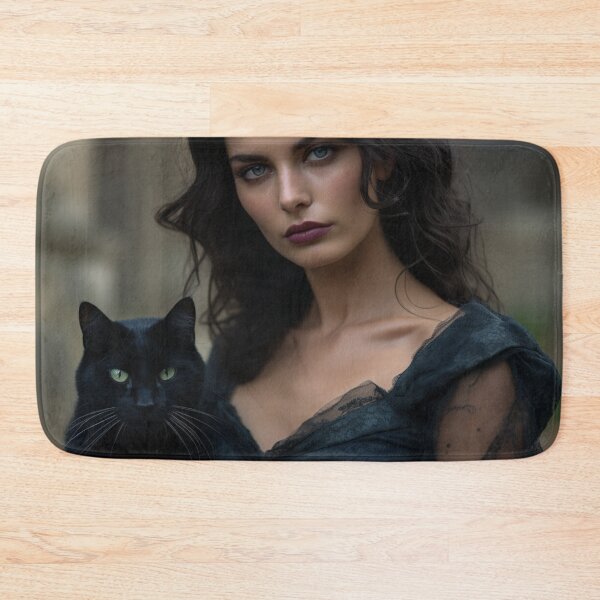 Item preview, Goth Chick in a cemetery with her black cat designed and sold by daywithoutlight.
