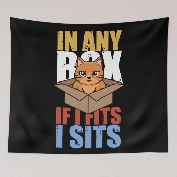 Item preview, Cat litter box and cat box sitting on cardboard box: Cat in box designed and sold by The  Knick Knack Nook.