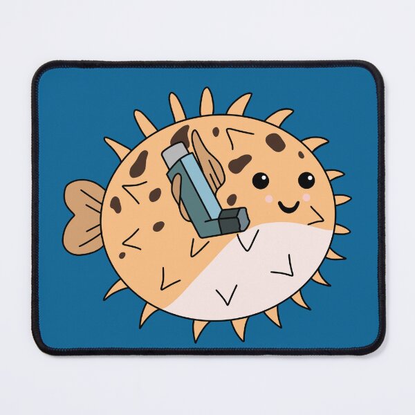 Item preview, Pufferfish with asthma inhaler designed and sold by EarlGrey88.