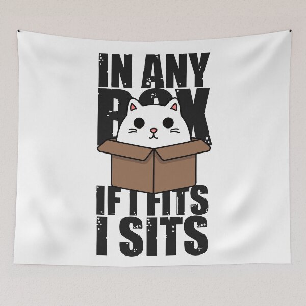 Item preview, Cat litter box and cat box sitting on cardboard box: Cat in box designed and sold by The  Knick Knack Nook.