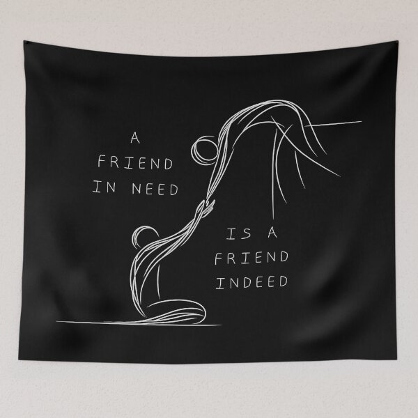Item preview, A Friend in Need Is A Friend Indeed - Friendly Line Art  designed and sold by LineArtByLovi.