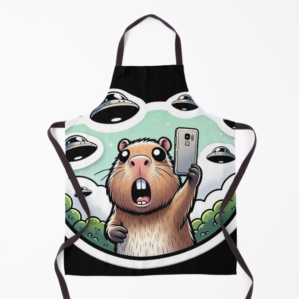 Item preview, Capybara Selfie with UFOs designed and sold by Master-Print.