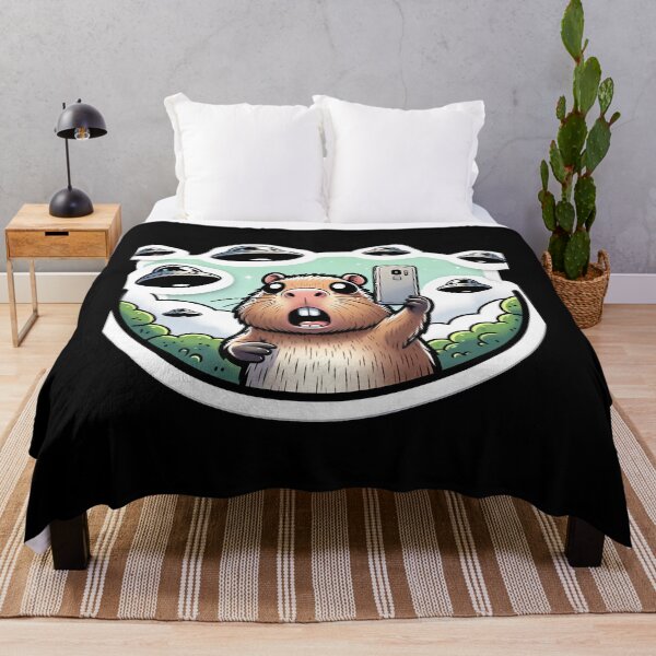 Item preview, Capybara Selfie with UFOs designed and sold by Master-Print.