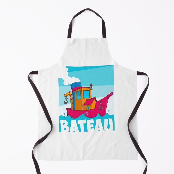 Item preview, Funny cartoon style “French” tugboat illustration designed and sold by Stef Ringoot, cartoons and illustrations.