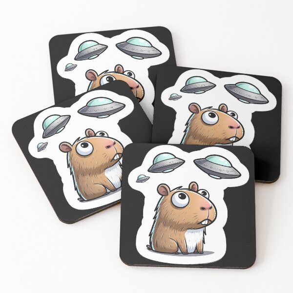 Item preview, Capybara Selfie with UFOs designed and sold by Master-Print.